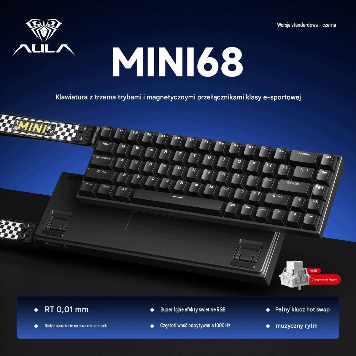 AULA MINI 68 HE – magnetic keyboard with three operating modes-Standard