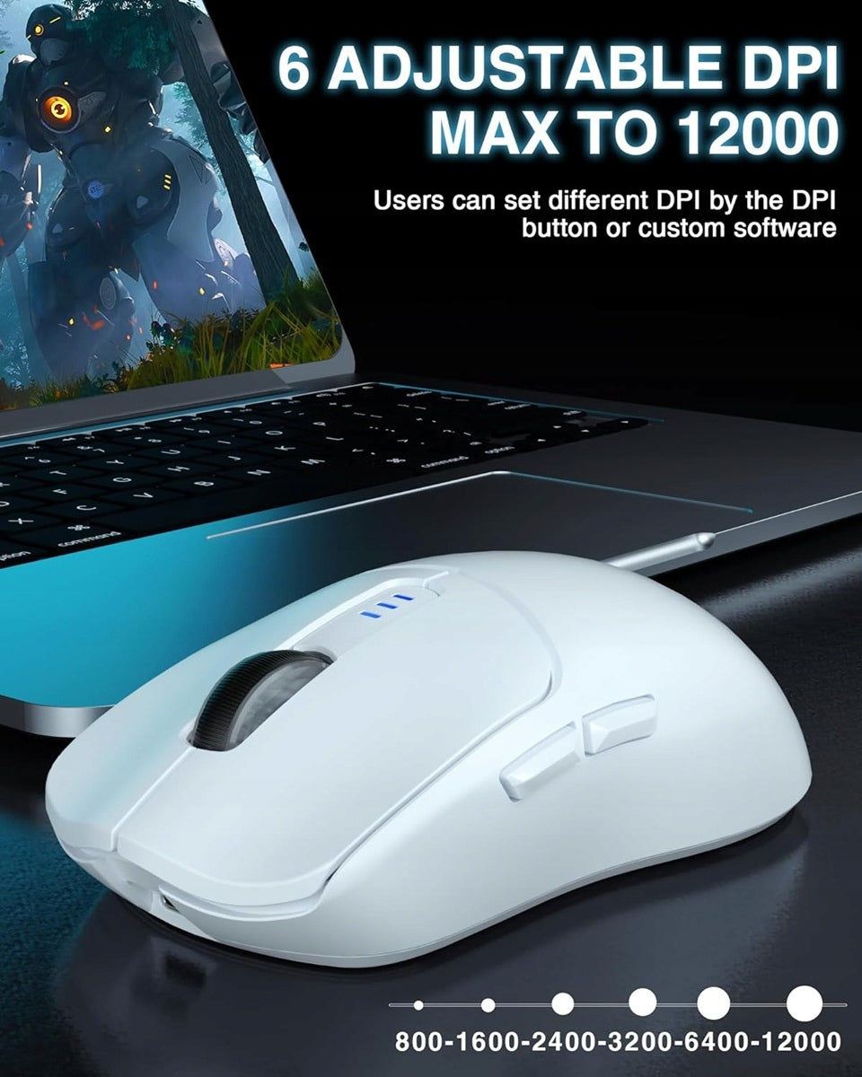 AULA SC580X Tri-Mode Vezeték Nélküli Gamer Egér - Fehér Packaging status original
