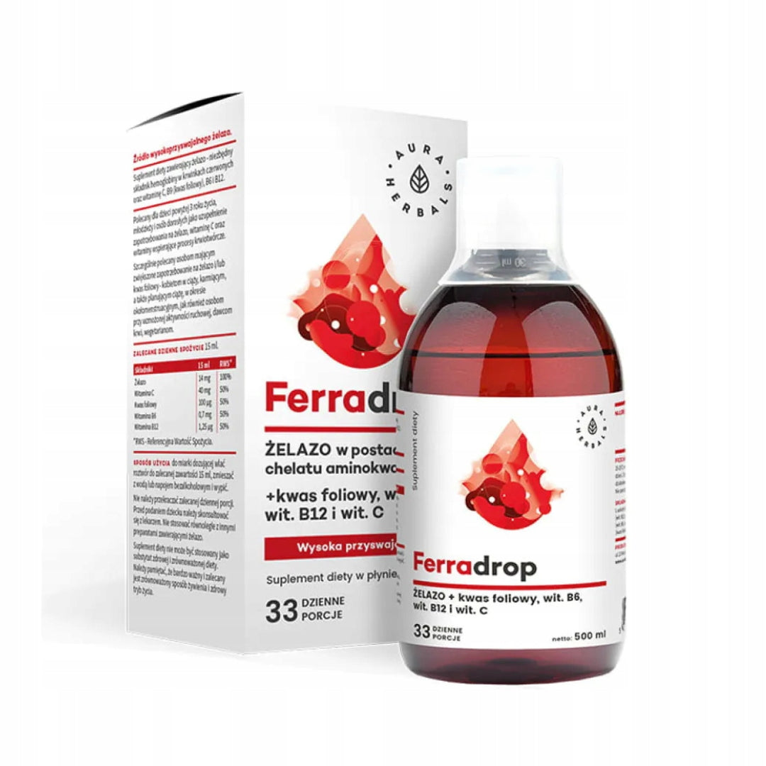 AURA HERBALS Ferradrop iron + folic acid liquid 500 ml