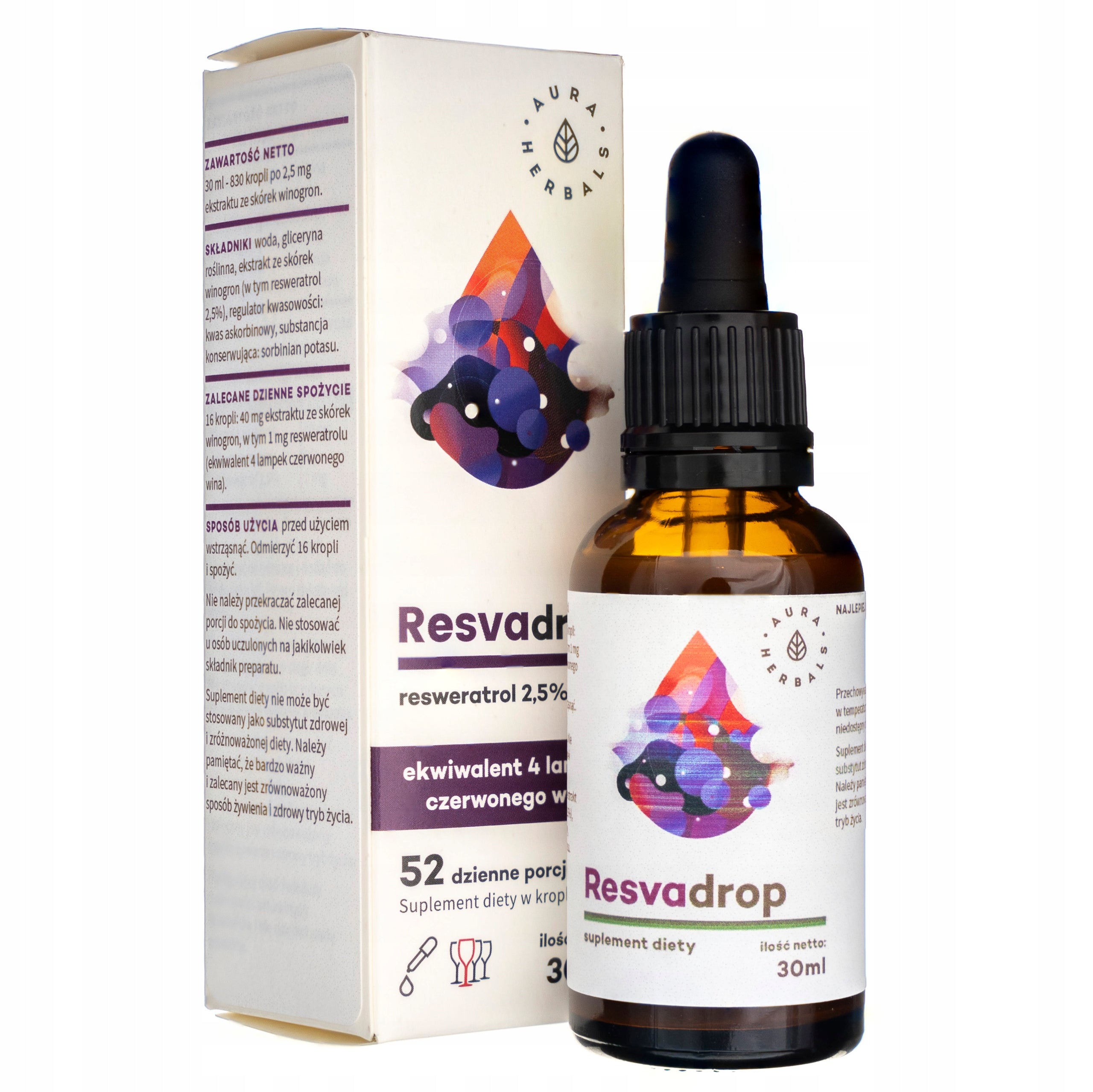AURA HERBALS RESVADROP GRAPE PEEL EXTRACT