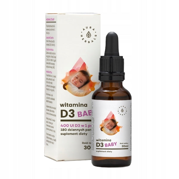 AURA HERBALS VITAMIN D3 BABY DROPS FOR CHILDREN BONES IMMUNITY 30ml Expiration date at least six months from the date of purchase