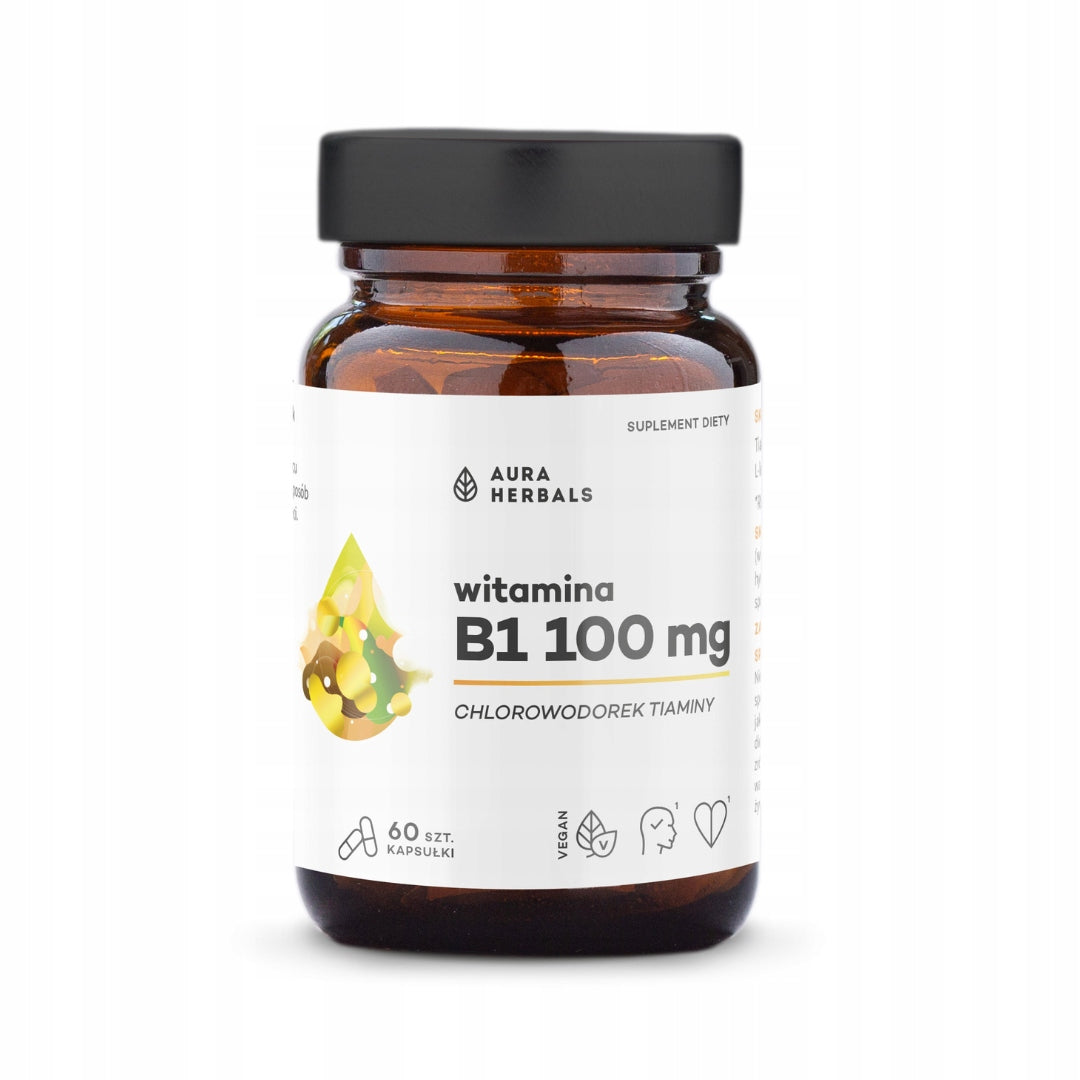 AURA HERBALS Vitamin B1 100 mg thiamine 60 capsules