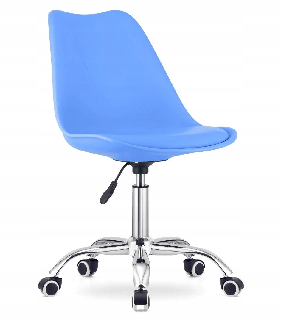AURA SWIVEL CHAIR, BLUE, FAUX LEATHER, FOR LIVING ROOM, MODERN