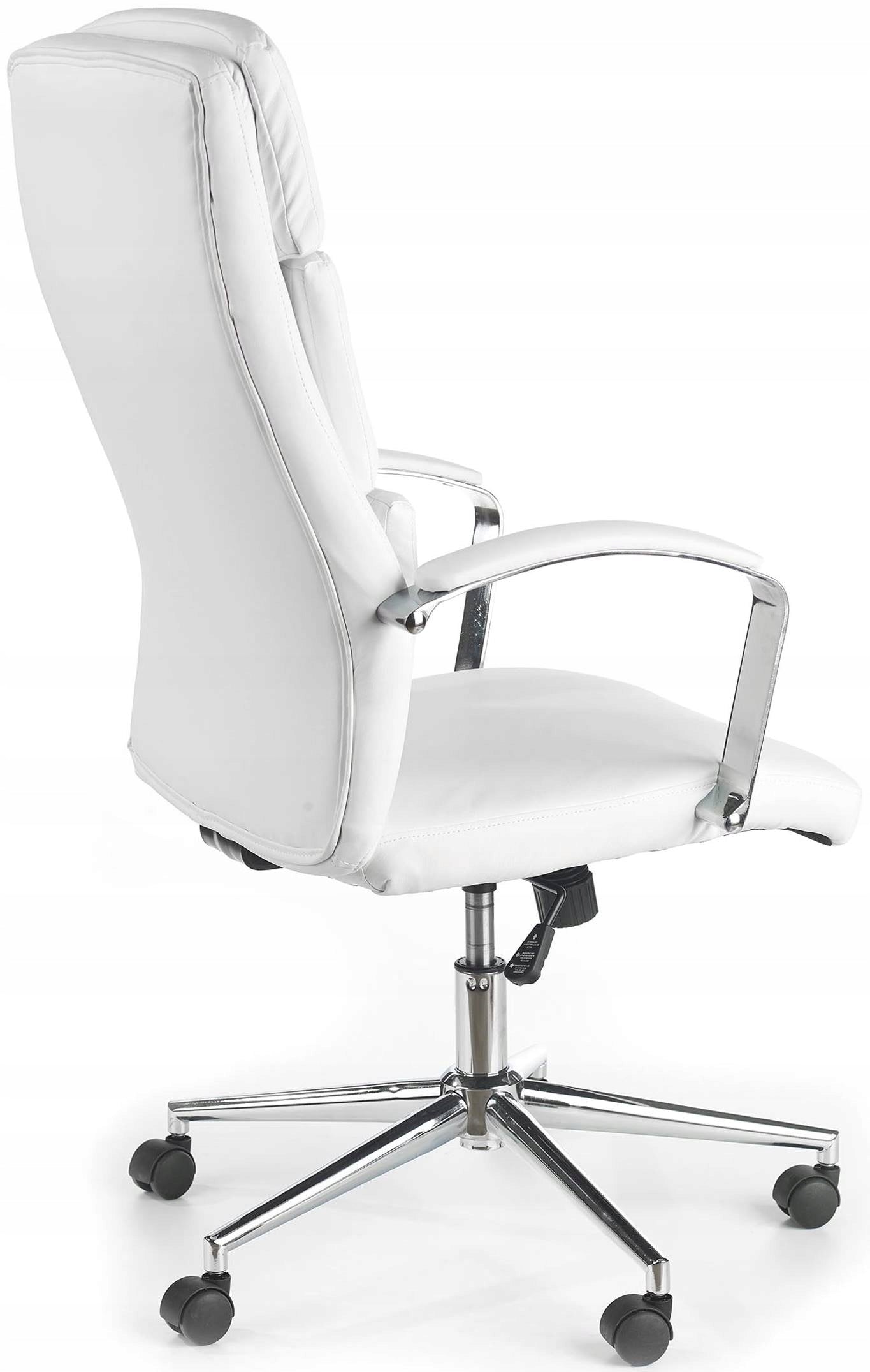 AUREN White Swivel Adjustable Faux Leather TILT Office Chair Packaging status original