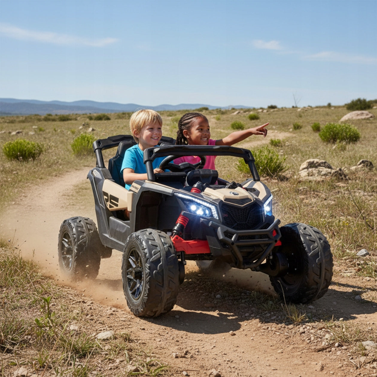 AUTO BATTERY OPERATED BUGGY MAVERICK ATV CAN-AM FOR CHILDREN 4x4 LED FAUX LEATHER Brand no brand