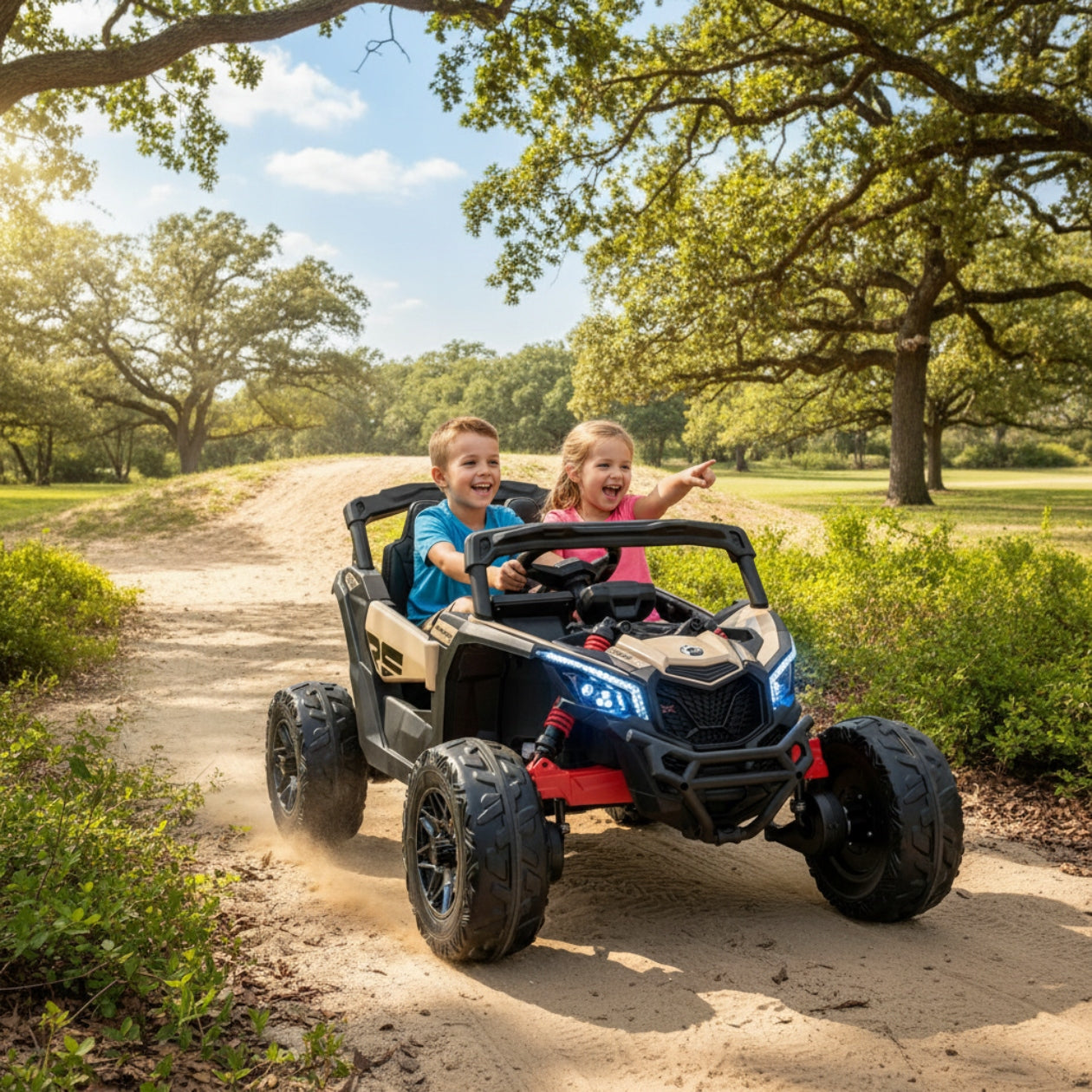 AUTO BATTERY OPERATED BUGGY MAVERICK ATV CAN-AM FOR CHILDREN 4x4 LED FAUX LEATHER Maximum load 30 kg