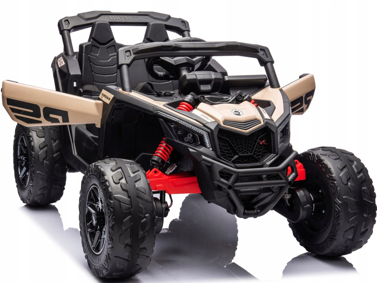 AUTO BATTERY OPERATED BUGGY MAVERICK ATV CAN-AM FOR CHILDREN 4x4 LED FAUX LEATHER Vehicle length 110 cm