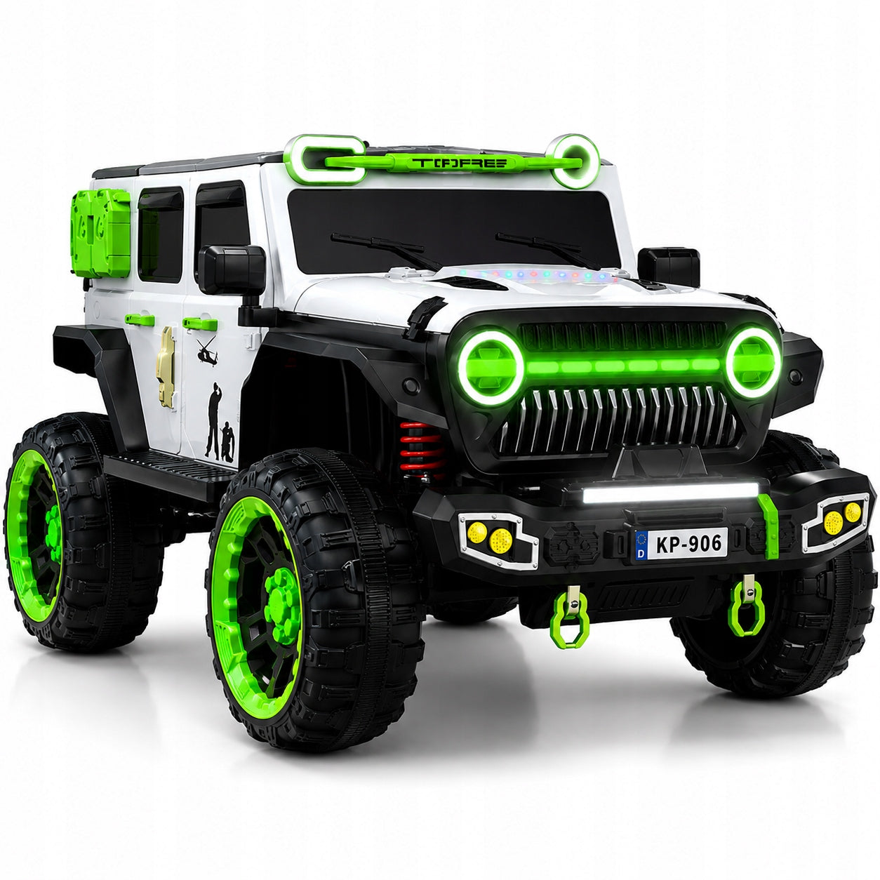 AUTO BATTERY OPERATED JEEP 4x4 KIDS EVA PILOT LED MP3 LARGE WHEELS 4x100W