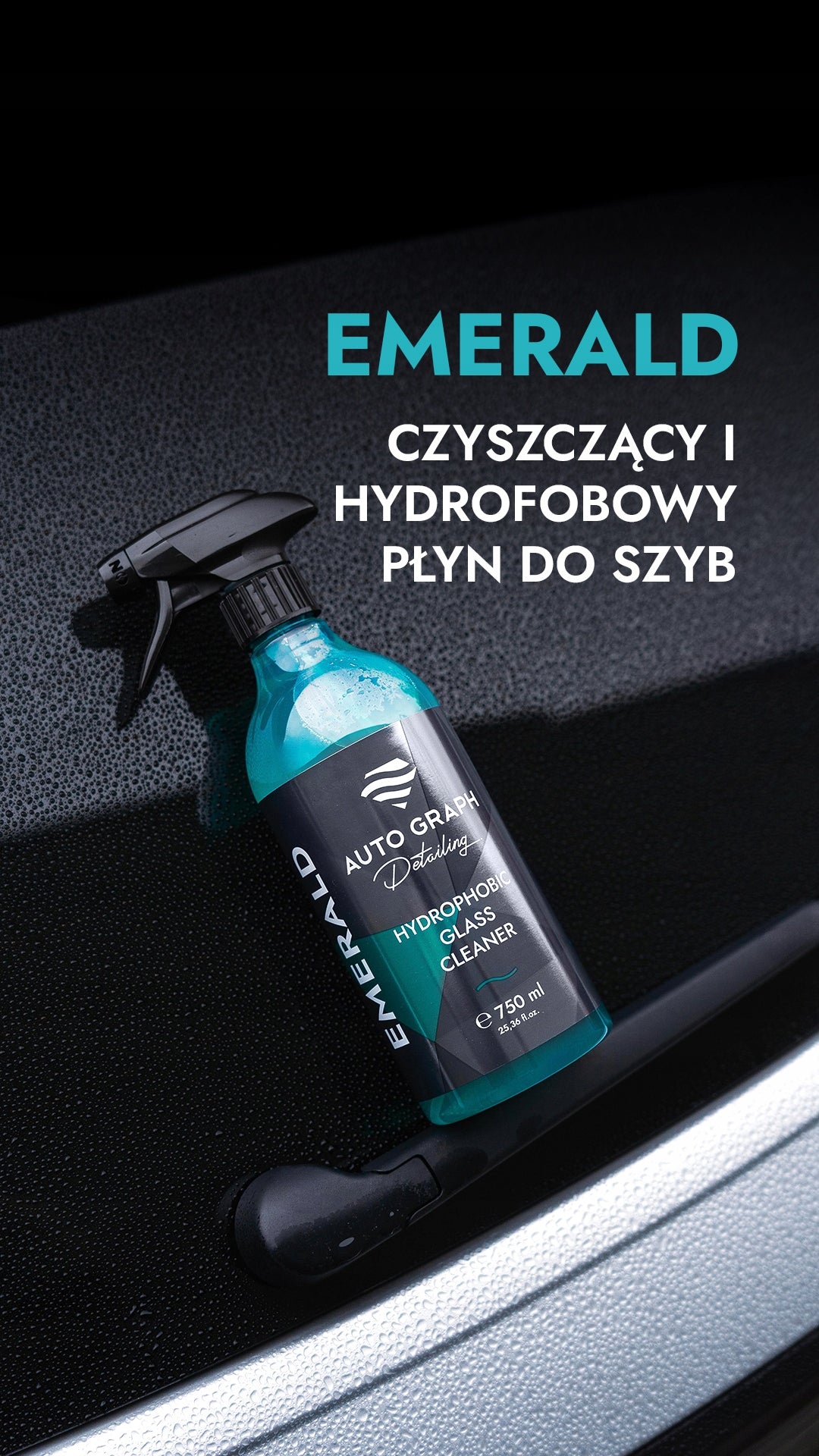 AUTO GRAPH EMERALD HYDROPHOBIC GLASS CLEANER 400ML - GLASS CLEANER WITH EFFECT Packaging capacity 400 ml