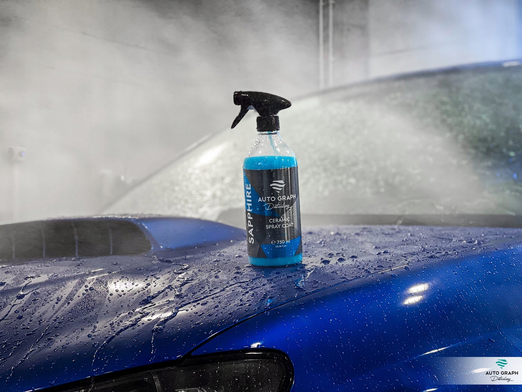 AUTO GRAPH _ SAPPHIRE CERAMIC SPRAY COAT QD WITH SIO2 LACQUER GLOSS CAR 5L Packaging capacity 5000 ml