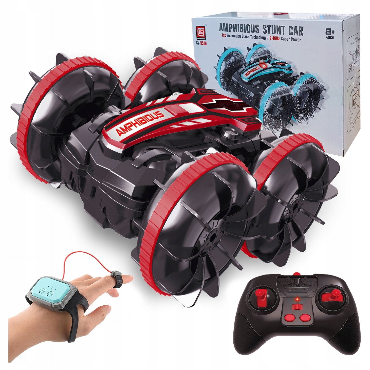 AUTO RC AMPHIBIOUS FLOATING CAR REMOTE CONTROLLED REMOTE CONTROL + GESTURE BAND