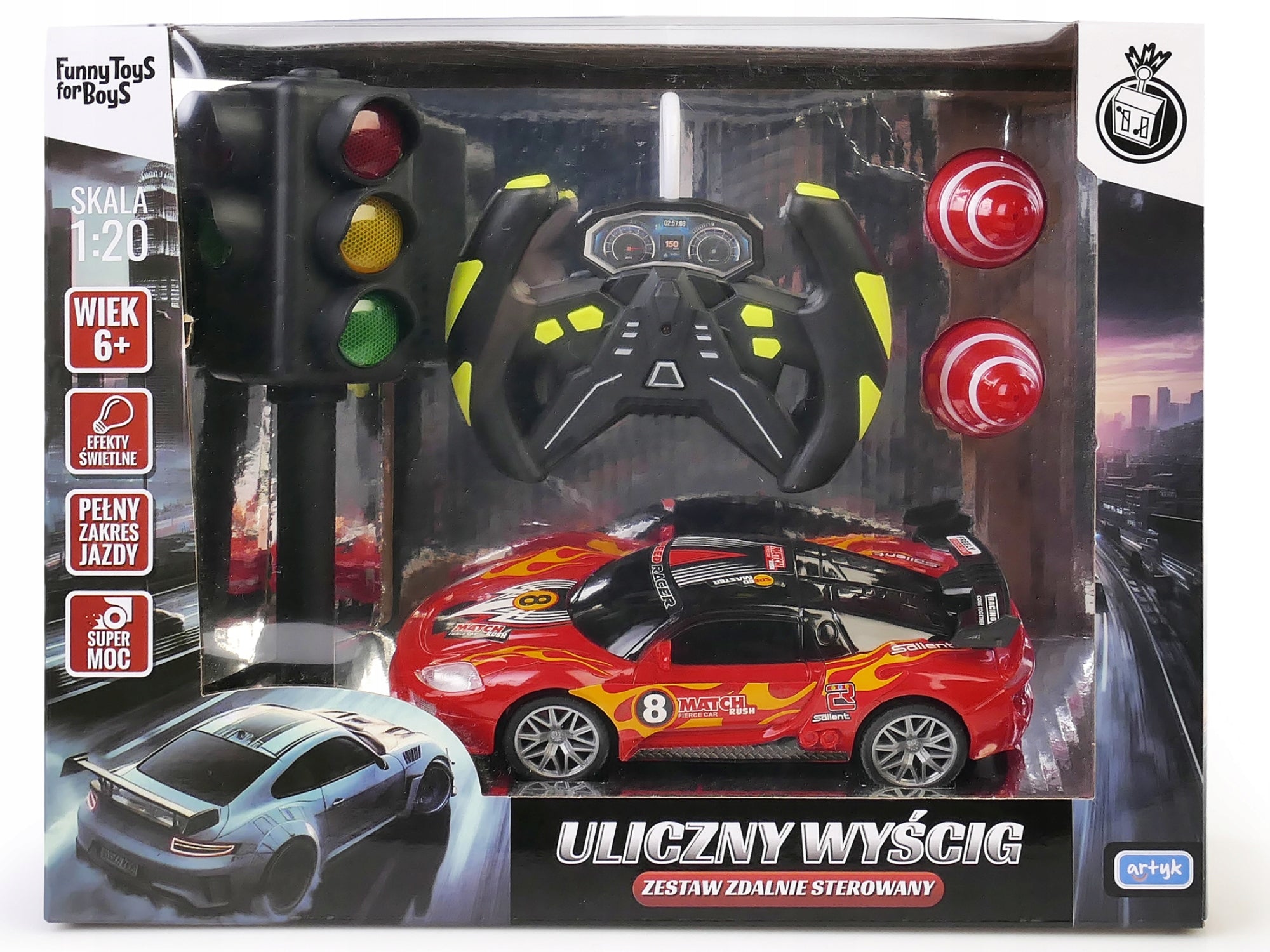 AUTO REMOTE CONTROLLED RC + LARGE CONES BEACON Brand Artyk