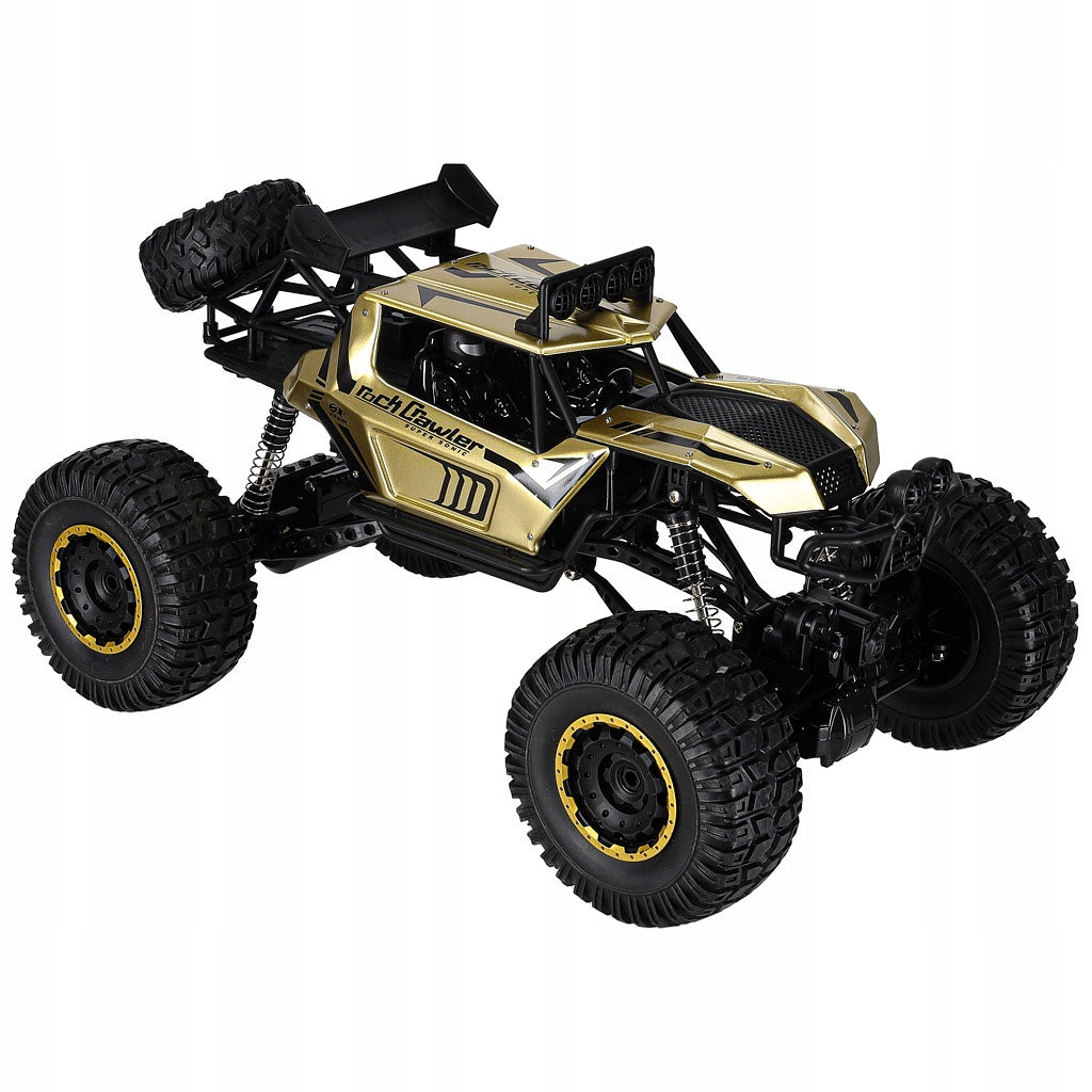 AUTO REMOTE CONTROLLED RC ROCK CRAWLER METAL LARGE 4X4 LED 51CM GOLD Brand Ikonka