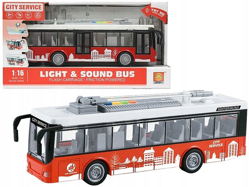 Trolleybus mit Sound- und Lichteffekten City Service WY911A, 3+ 