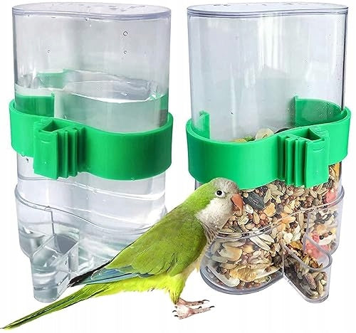 AUTOMATIC BIRD FOOD WATER DISPENSER STEEL FOOD BOWL