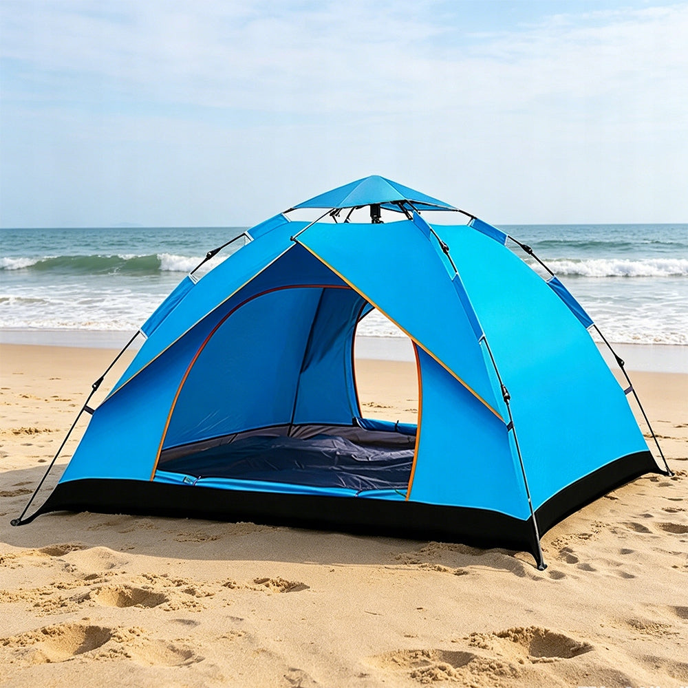 AUTOMATIC CAMPING TENT POP UP 3-4 PERSON TOURIST Additional features sun protection wind protection