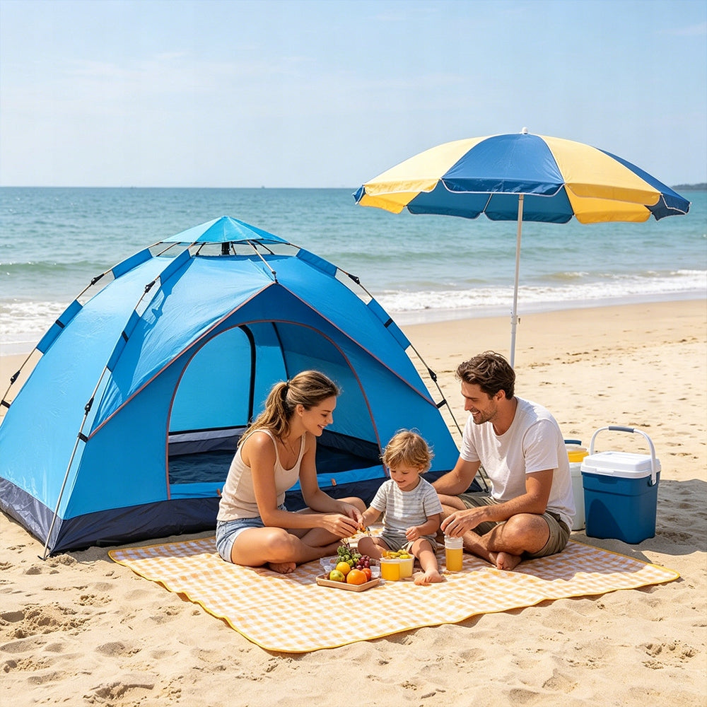 AUTOMATIC CAMPING TENT POP UP 3-4 PERSON TOURIST Number of entrances 2