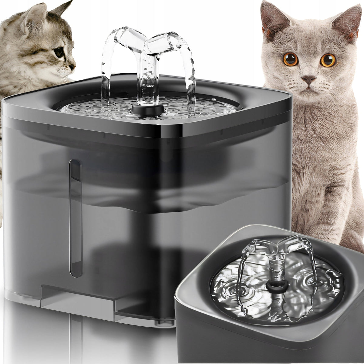 AUTOMATIC CAT DRINKER DOG WATER FOUNTAIN QUIET FLOOD BOWL+FILTER