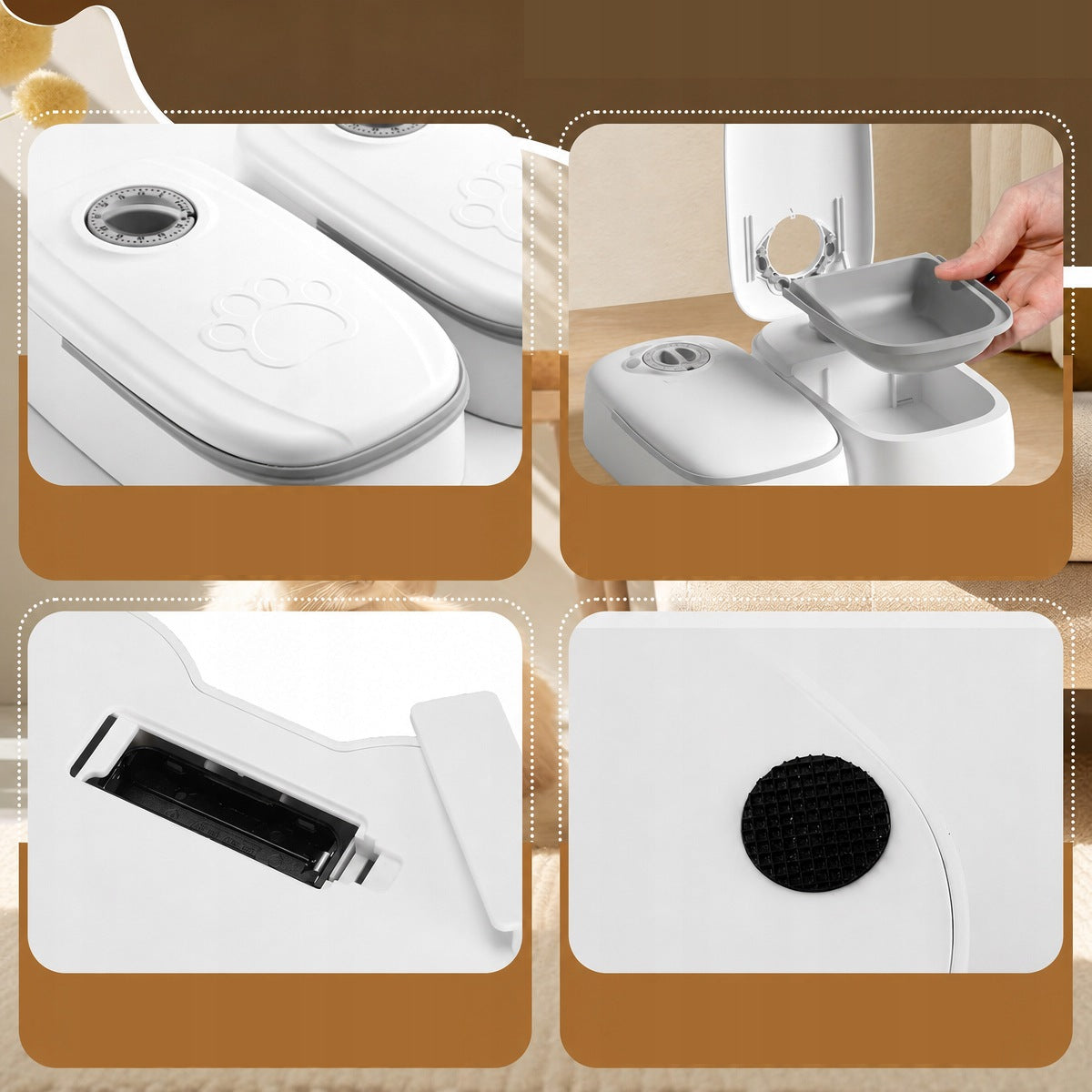 AUTOMATIC CAT FEEDER 2 CHAMBERS TIMER FOR FOOD Kind automatic feeder