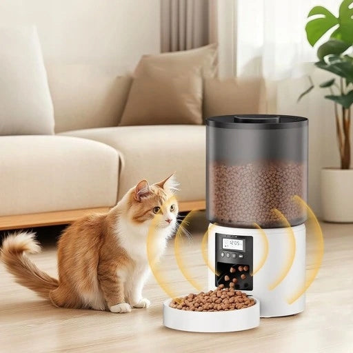 AUTOMATIC CAT FOOD FEEDER RABBIT CATS DISPENSER 4L REMOVABLE Packaging status original