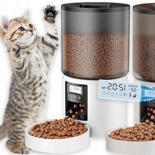 AUTOMATIC CAT FOOD FEEDER RABBIT CATS DISPENSER 4L REMOVABLE