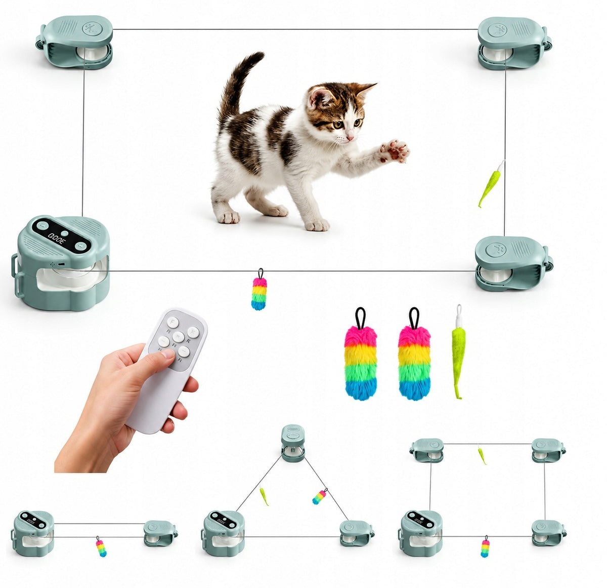 AUTOMATIC CAT TOY INTERACTIVE TREADMILL REMOTE CONTROL SPEED CONTROL