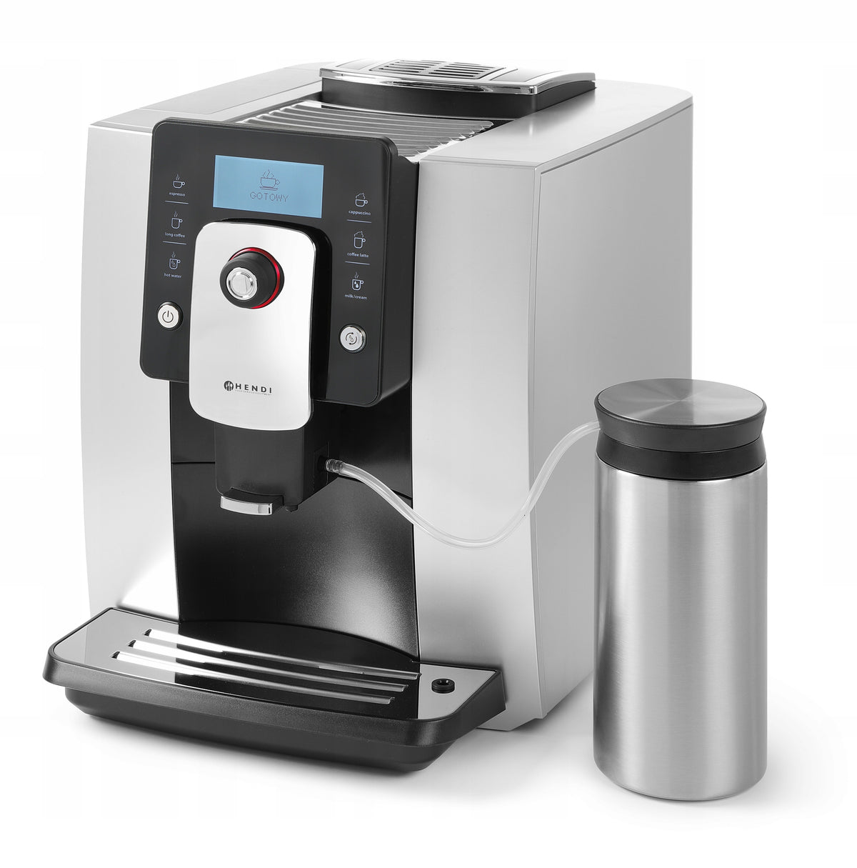 AUTOMATIC COFFEE MAKER HENDI ONE TOUCH 208984 SILVER 1,8L MILK 600ML