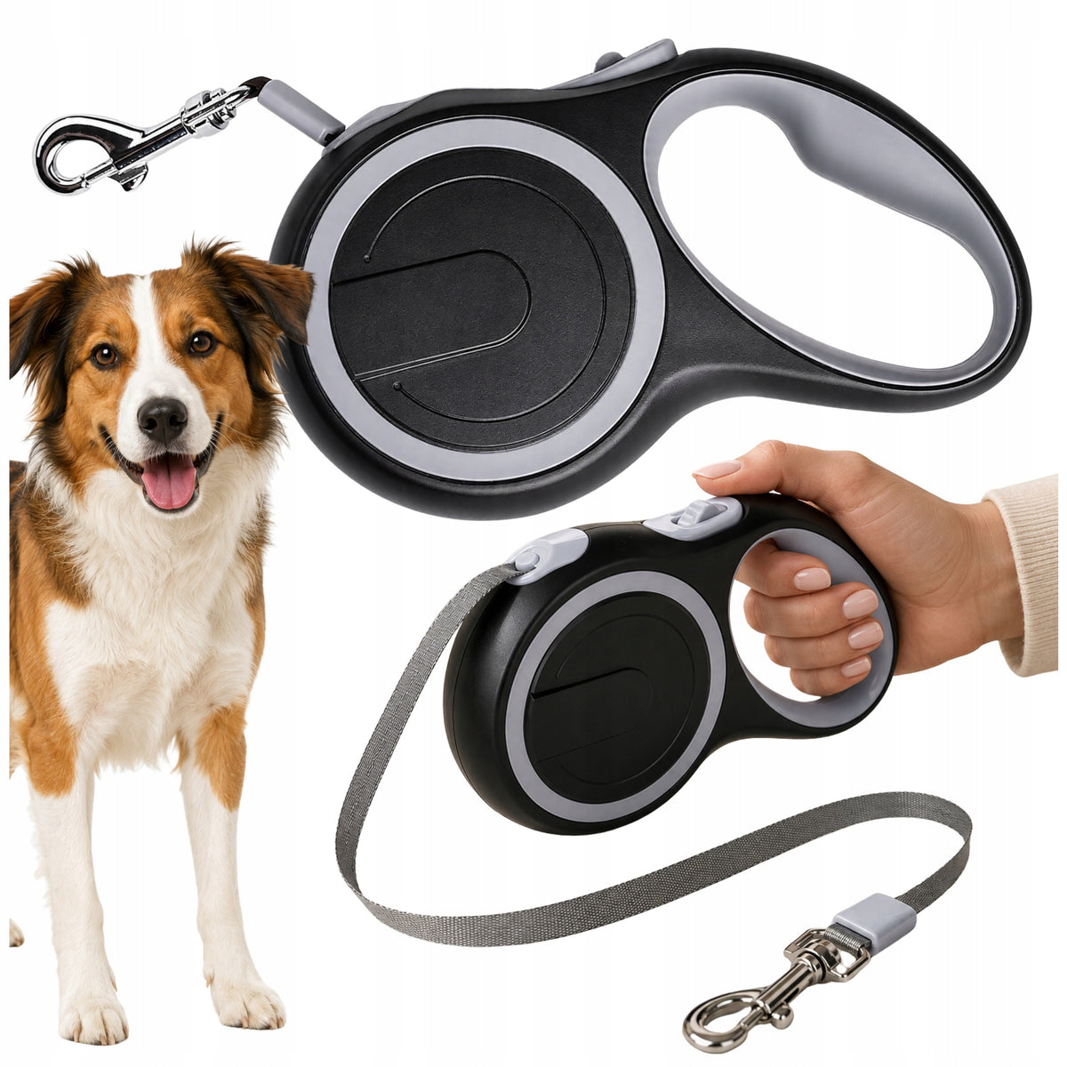 AUTOMATIC DOG LEASH REFLECTIVE TAPE DURABLE LOCK 20KG 5M