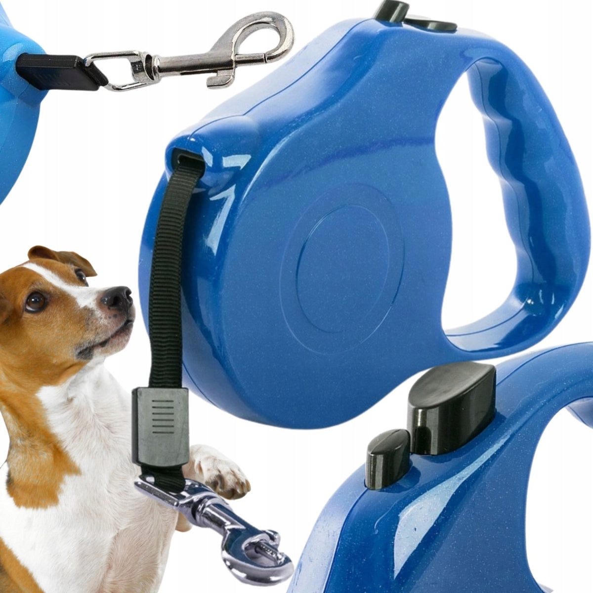 AUTOMATIC DOG LEASH TAPE WITH LOCK 5m 150kg