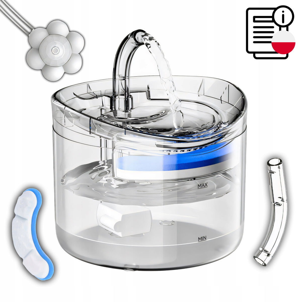 AUTOMATIC DRINKER FOUNTAIN WATER DRINKER FOR CAT DOG BOWL FILTER 2.5L