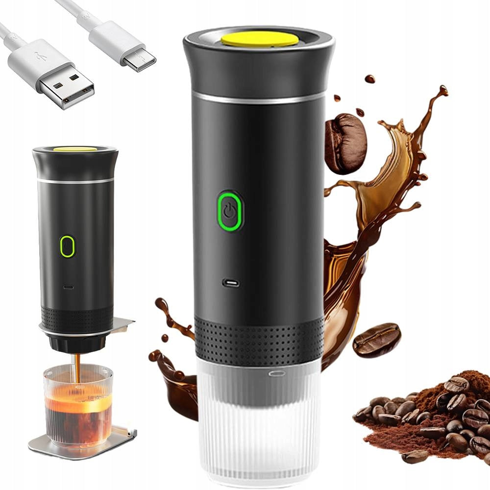 AUTOMATIC ESPRESSO COFFEE MAKER PORTABLE COFFEE MAKER BLACK USB