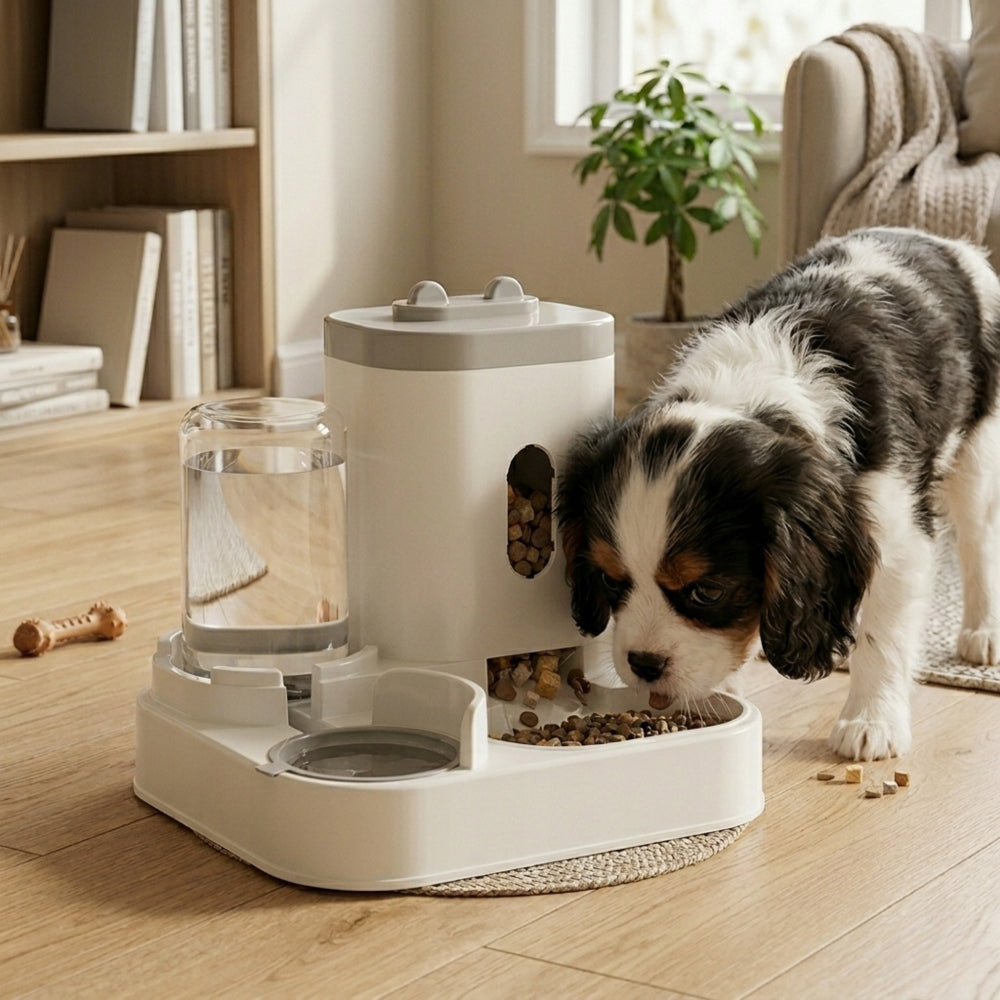 AUTOMATIC FEEDER dispenser double FOOD AND WATER FOR CAT DOG BOWL 2IN1 Packaging status original