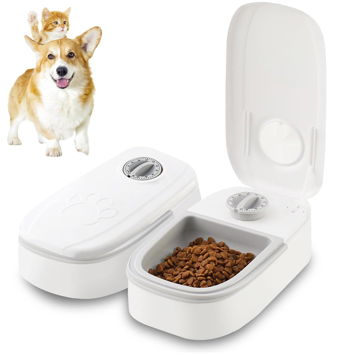 AUTOMATIC FOOD DISPENSER FOR CATS AND DOGS 2 MEALS WITH AN HOUR TIMER Brand no brand