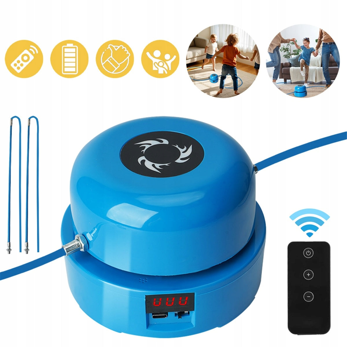 AUTOMATIC JUMP ROPE LED DISPLAY WITH REMOTE CONTROL BLUE ABS Packaging status original