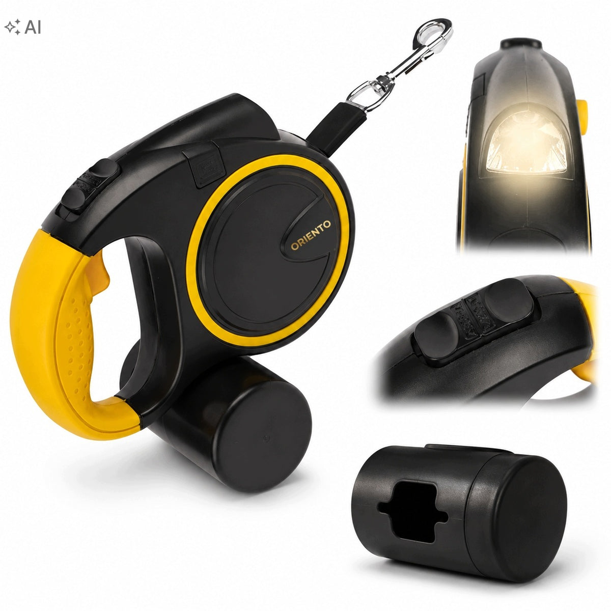 AUTOMATIC LANYARD WITH LED FLASHLIGHT + POUCH DISPENSER LOCK 5m TO 25kg