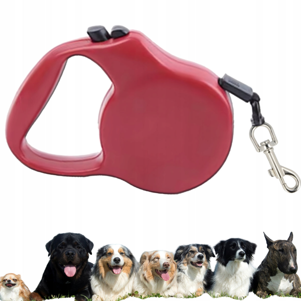 AUTOMATIC LANYARD rolled long 5m with lock for dogs and cats light pink Manufacturer code 5906549683979