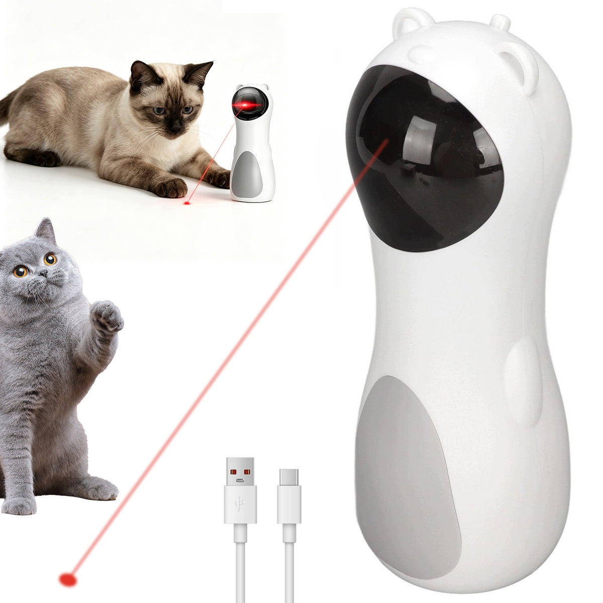 AUTOMATIC LASER CAT TOY ADJUSTABLE FOR CATS AND SMALL DOGS