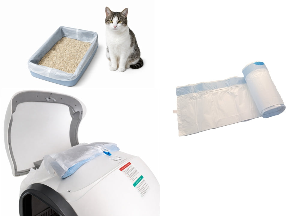 AUTOMATIC LITTER BOX BAGS 15 pieces (1 roll) STRONG DURABLE WITH X TAPE