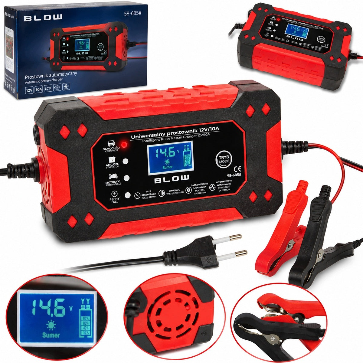AUTOMATIC RECTIFIER 12V 10A LCD REPAIR FUNCTION START STOP 4Ah 150Ah