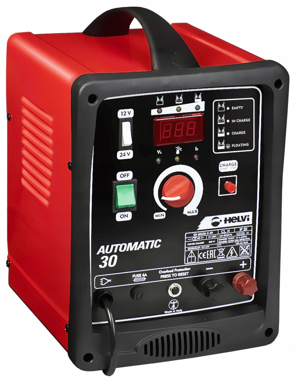 AUTOMATIC RECTIFIER HELVI AUTOMATIC 30 12V 24V 30A ACID GEL AGM