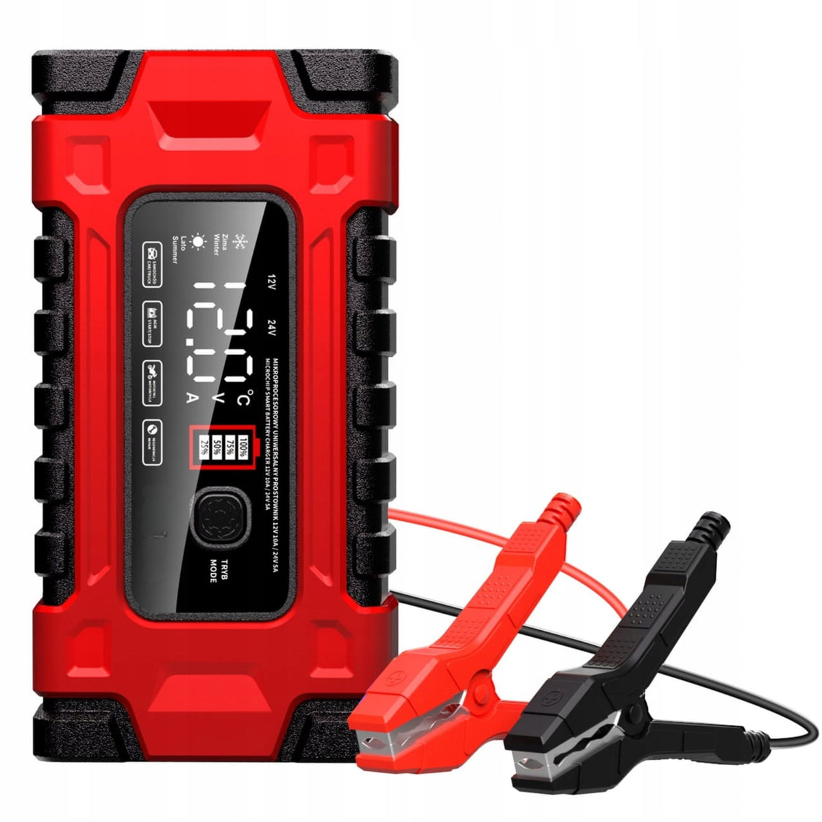 AUTOMATIC RECTIFIER SMART BATTERY CHARGER LCD 12V/24V 10A