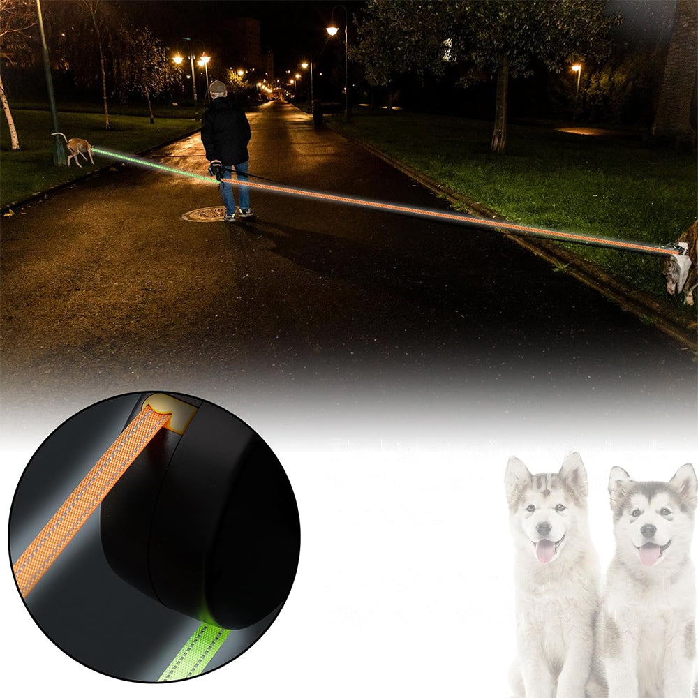 AUTOMATIC RETRACTABLE LEASH 3M LED SWIVEL BUCKLE 360° FOR DOG UP TO 13.6KG Color blue