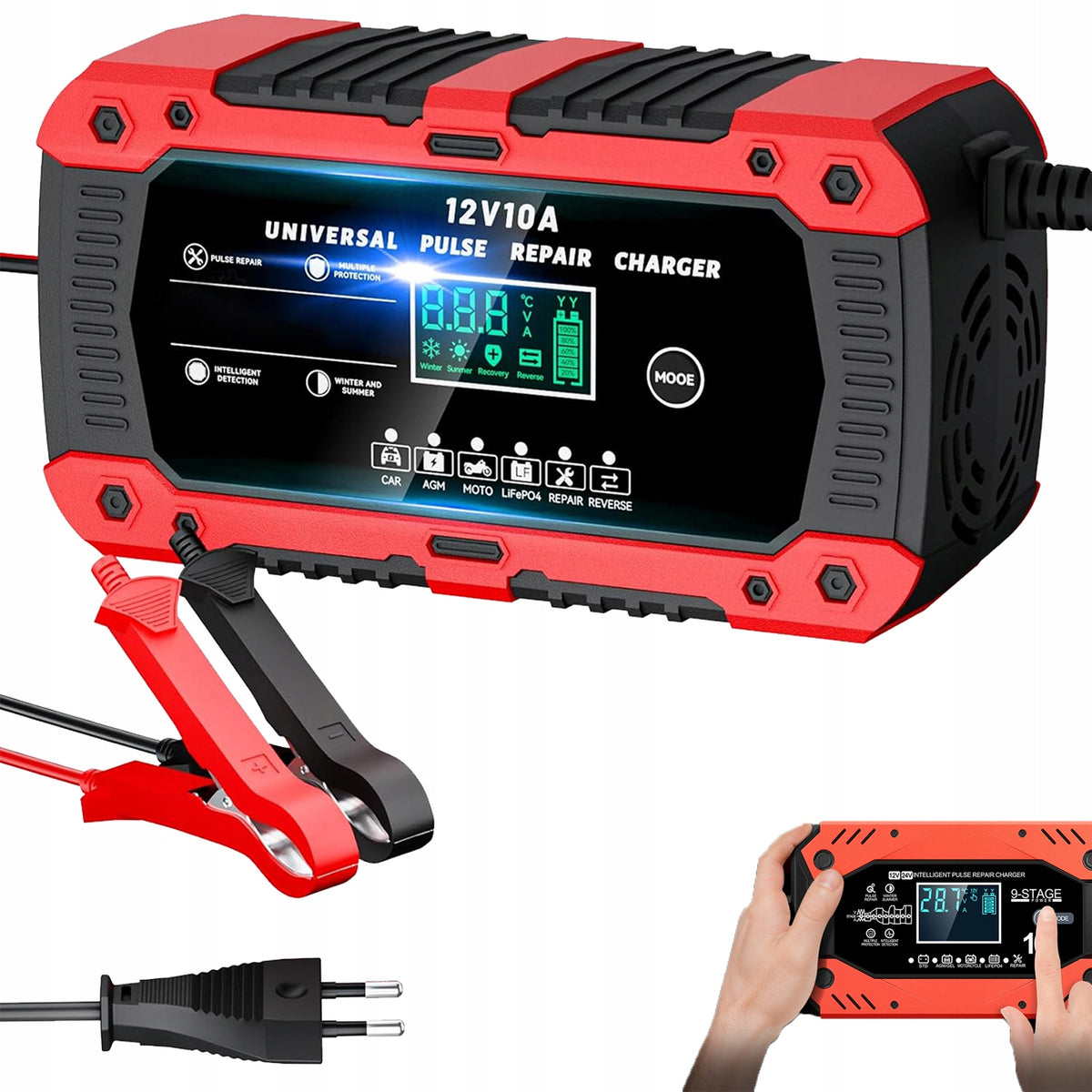 AUTOMATIC Rectifier WITH BATTERY REPAIR FUNCTION 12V 10A AUTOMATIC