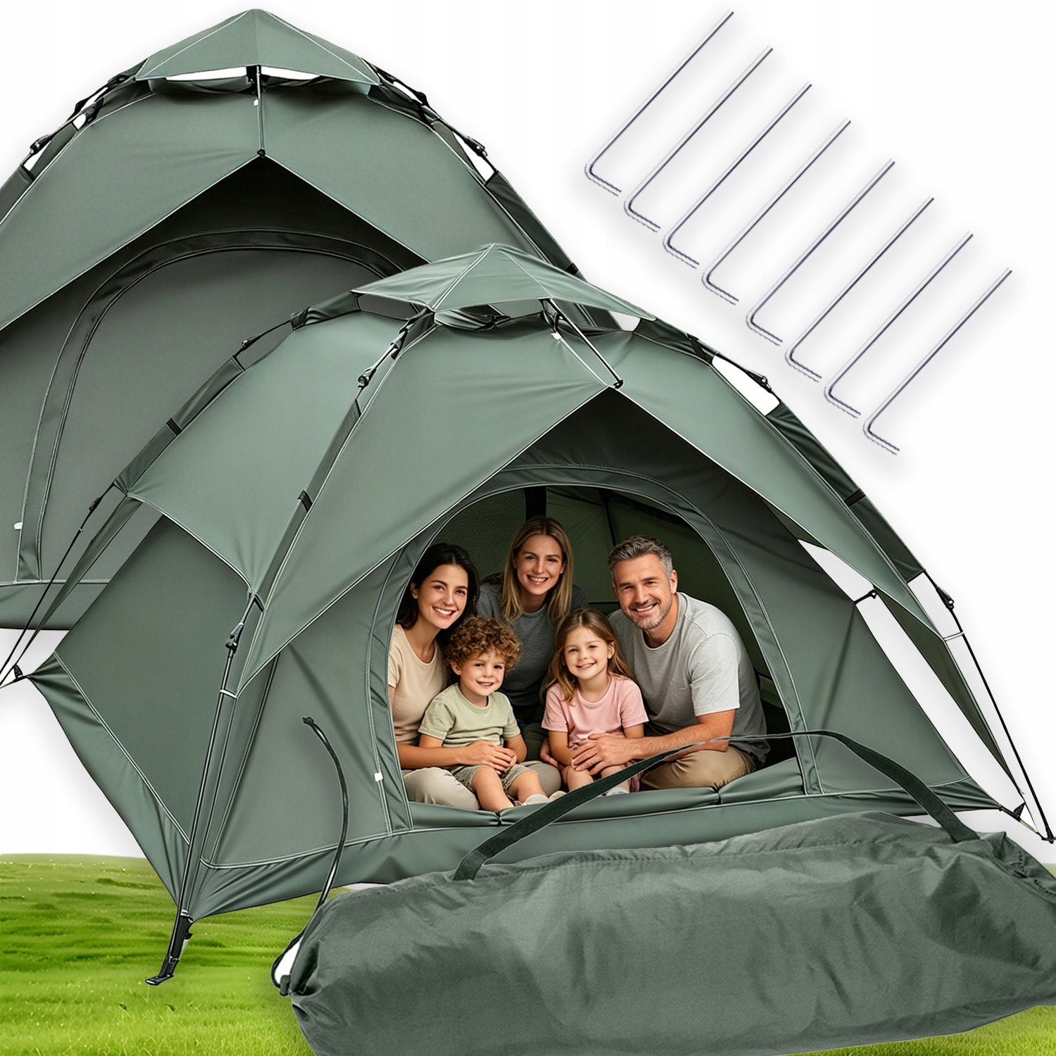 AUTOMATIC SELF-FOLDING TENT 3-4 PERSONS CAMPING MOISTURE RESISTANT