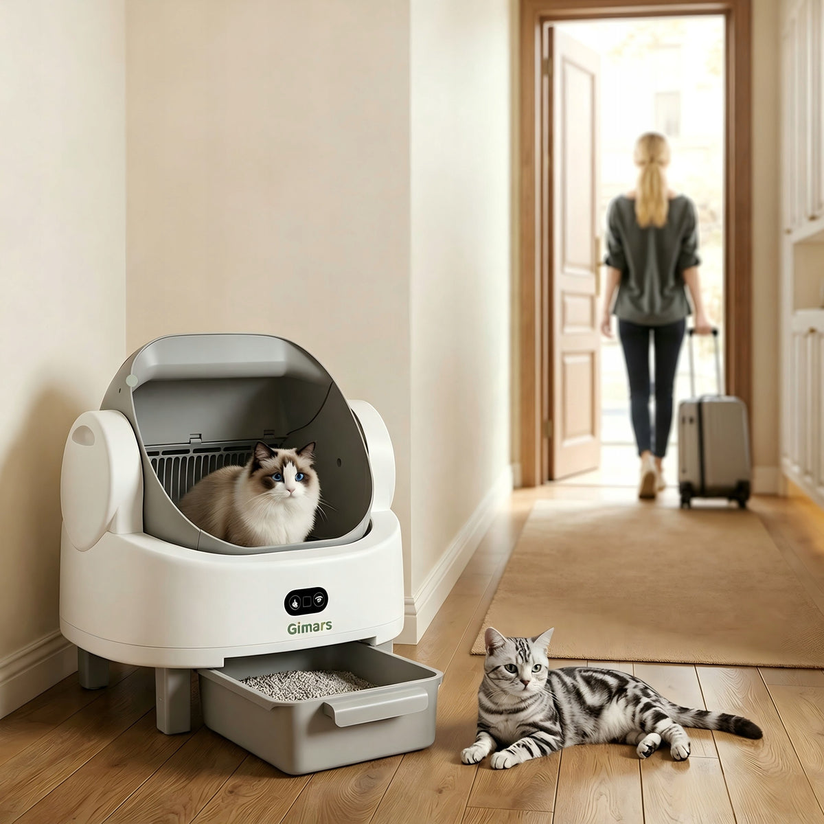 AUTOMATIC SMART LITTER BOX FOR CATS ODOR CONTROL 15 LITERS APP WIFI DESIGN Brand no brand