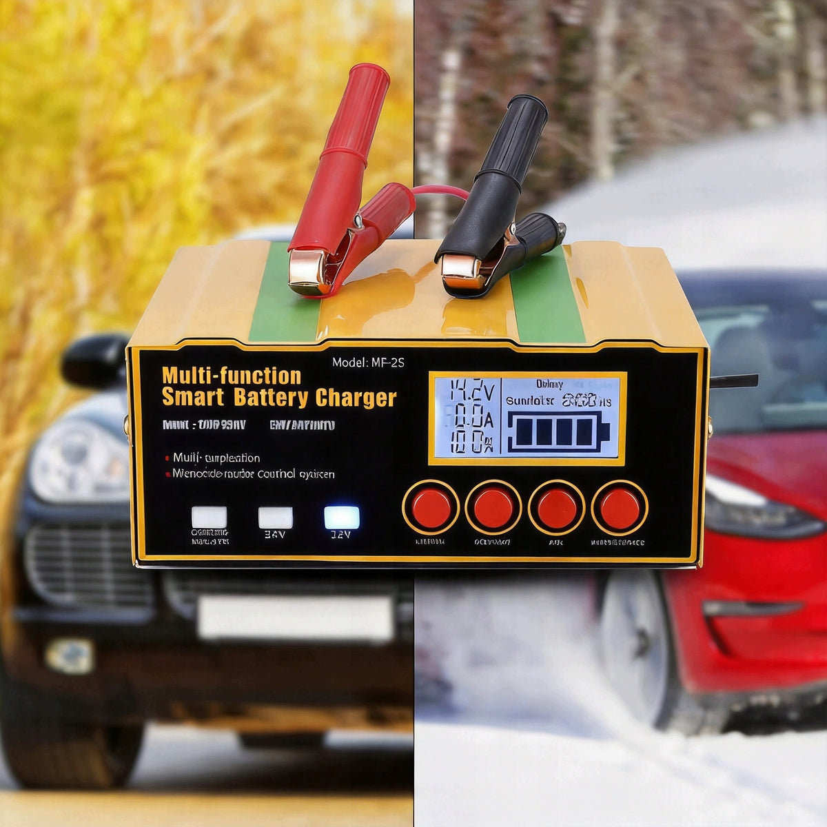 AUTOMATIC SMART RECTIFIER BATTERY CHARGER LCD 12V 12A Brand Bedee