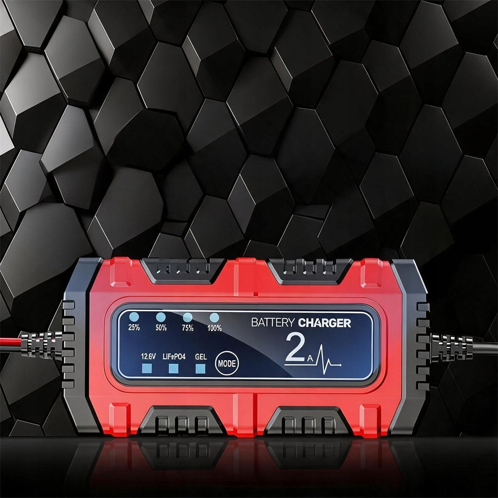 AUTOMATIC SMART RECTIFIER BATTERY CHARGER LCD 12V 2A Maximum amperage 2 A