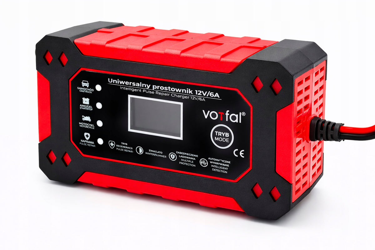 AUTOMATIC SMART RECTIFIER BATTERY CHARGER LCD 12V 6A Packaging status original