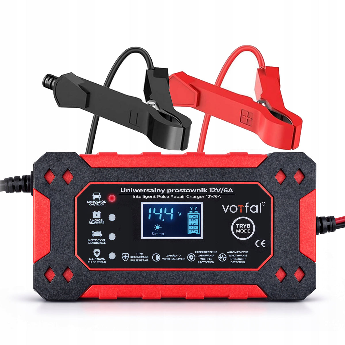 AUTOMATIC SMART RECTIFIER BATTERY CHARGER LCD 12V 6A