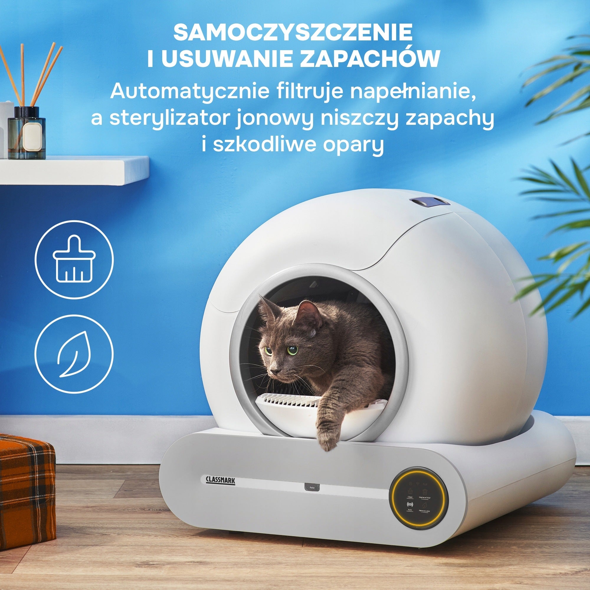 AUTOMATIC SMART WI-FI SELF-CLEANING LITTER BOX FOR CAT 30 DAYS UNCHANGED Kind open litter box